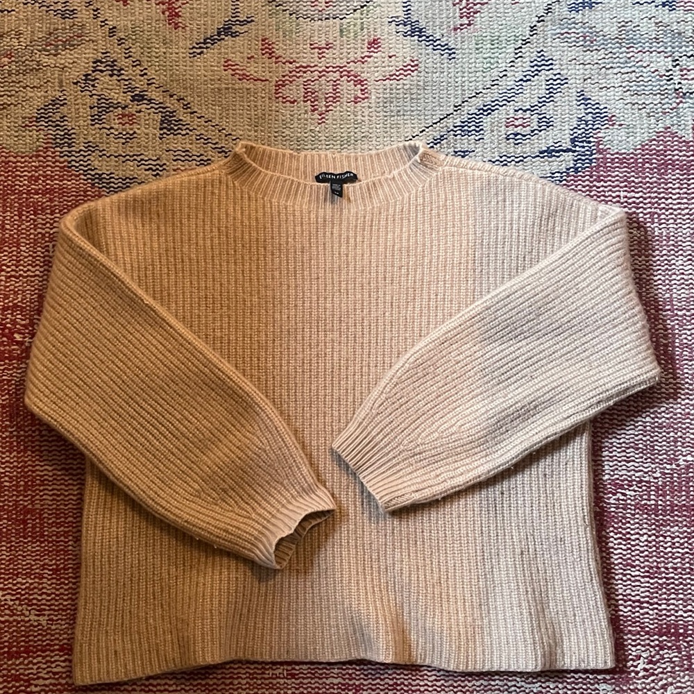 Tan/beige Eileen Fisher 100% cashmere sweater